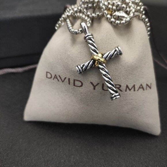David Yurman X Cross-Branded Necklace - 18K Gold and Sterling Silver DY633 - Picture 2 of 3